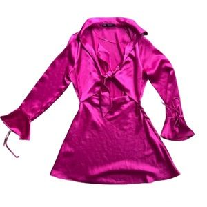 ZARA satin pink dress